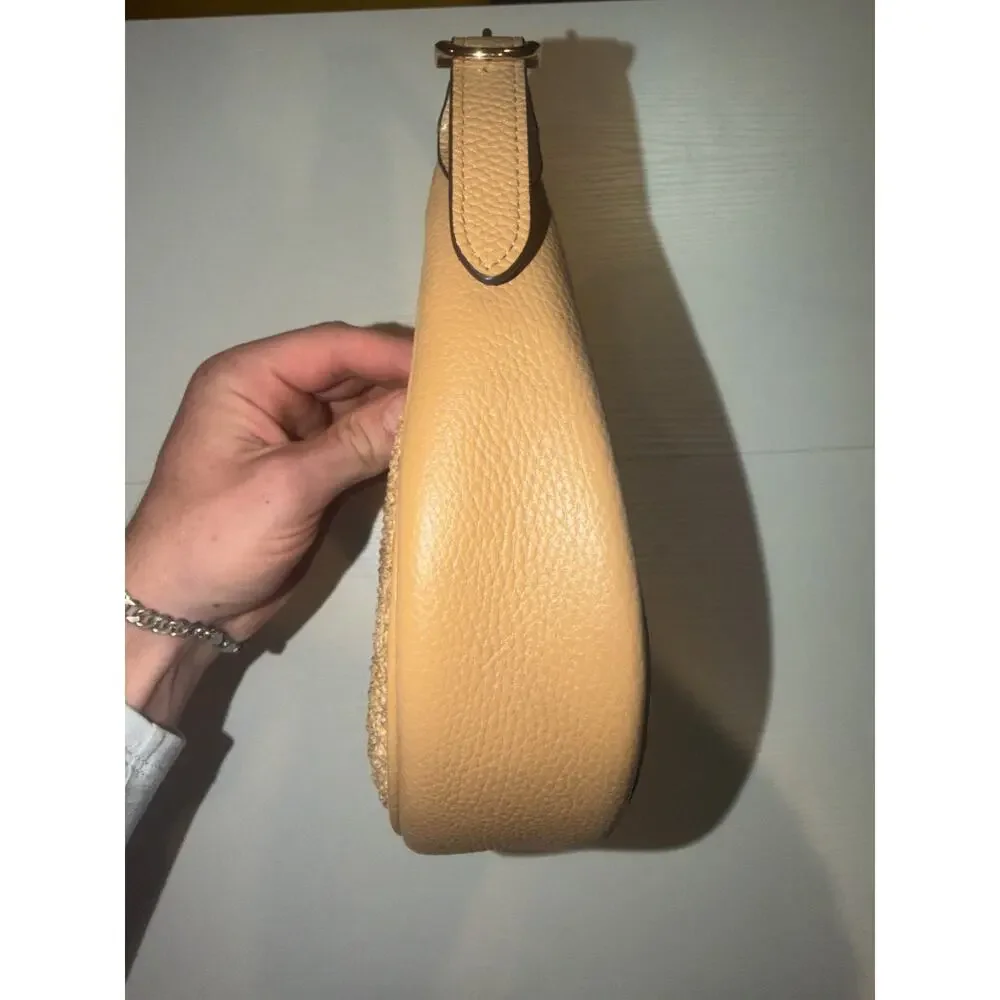 NWT B1-012 Coach CDX20 Straw Emily Shoulder BagWithCharmsCrossbodyStrawGoldToast